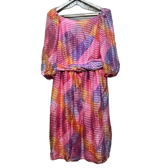 Vintage Silk Chiffon Gentillesse Diane Dickinson 70s-80s Union-Made Dress - Picture 2 of 14